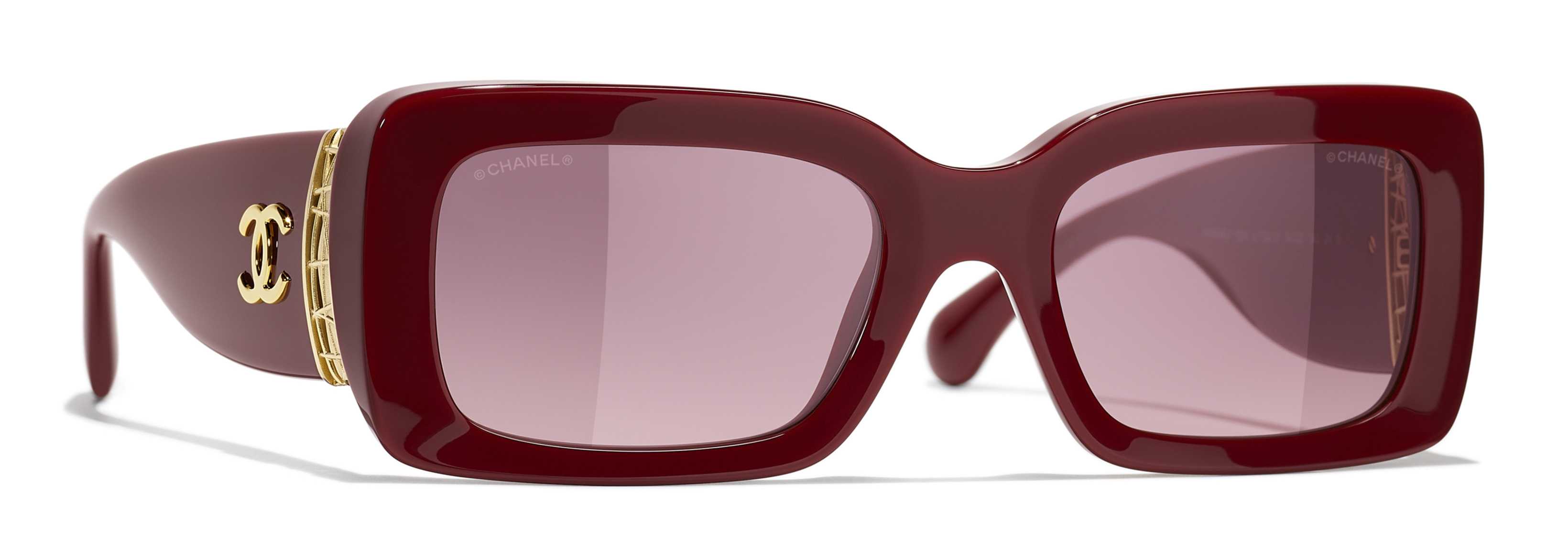 CHANEL Women\'s Sunglasses - Rouge Rose CHANEL Sunglasses: Oval Sunglasses, acetate — Fashion | CHANEL main image 3